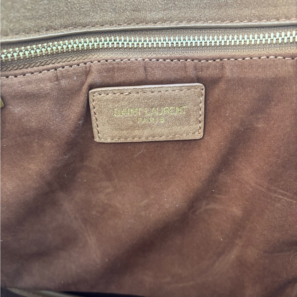 YSL Brown Suede Tote Bag - Picture 4 of 9